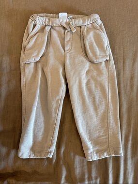 Zara Beige Pull-On Joggers with Front Pockets